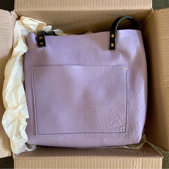 Portland Leather Goods RARE UNICORN Wisteria Lavender Classic Large Tote Bag - Picture 11 of 11